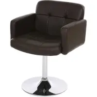 Mendler Chaise de séjour Orlando, pivotante, similicuir marron