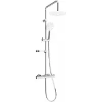Mexen KX67 ensemble de douche mural avec pommeau de douche et robinet thermostatique, chrome/blanc - 771506791-00