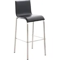 CLP Tabouret de bar Avola cuir plat E78 noir