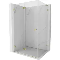 Mexen Lunar-F L cabine de douche pliante gauche 90 x 80 cm, transparent, doré - 836L-090-080-50-00-L
