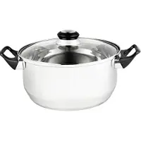 Karl Hausmann Casserole en acier inoxydable 2,9 L avec couvercle en verre – Ø 20 cm – Compatible avec les cuisinières à gaz – Finition satinée – Série VITAL