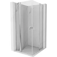 Mexen Mist Duo cabine de douche pivotante 70 x 70 cm, transparent, chrome - 8A4-070-070-01-00