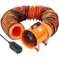 Vevor Ventilateur d'Extraction 592 W Extracteur d'Air Conduit Industriel 406,4 mm Tuyau Extraction 5 m Volume d'Air 8792 m3/h Ventilateur Évacuation 2 Engrenages pour Extraire Poussière Fumée Maison