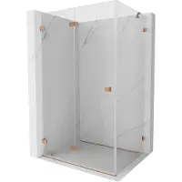 Mexen Lunar-F cabine de douche pliante gauche 85 x 80 cm, transparent, cuivre brossé- 836-085-080-65-00-L