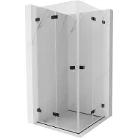 Mexen Lunar-F Duo cabine de douche pliante 75 x 75 cm, transparent, noire - 836-075L-075P-70-00