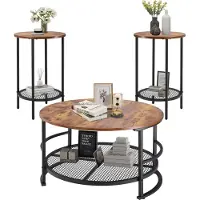 Vevor Lot de 3 Tables de Salon Rondes