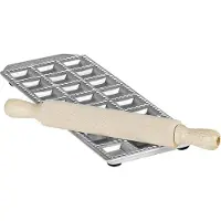Imperia Raviolamp Moule pour 24 Raviolis Classiques en Aluminium avec Rouleau