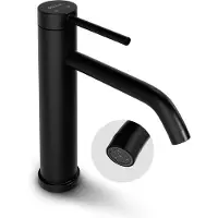 Mirlux Robinet de lavabo noir - Mélangeur de lavabo salle de bain - Robinet de lavabo - Robinet de lavabo / WC - Robinet - Robinet d'eau froide et chaude - Robinet de toilette eau froide et chaude