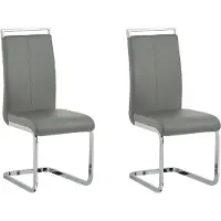 Beliani Lot de 2 chaises console grises pour salle à manger salle de conférence en style moderne