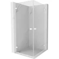Mexen Lunar-B Duo cabine de douche pivotante 75 x 75 cm, transparente, blanche - 832-075L-075P-20-00
