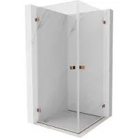 Mexen Lunar-B Duo cabine de douche battante 80 x 80 cm, transparent, or rose - 832-080L-080P-60-00