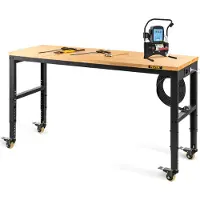 Vevor Établi Garage Atelier 122x61x104 cm Table de Travail Hauteur Réglable 79-104 cm