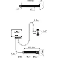 Delabie DU-Kombi TEMPOMATIC G1/2B Mont. murale 150 230/12V + tête en laiton RONDE