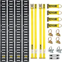 Vevor E-Track Kit d'Arrimage Kit de Rails d'Arrimage 18 Pièces 454 kg