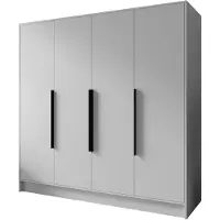 MargaretHadas24 Armoire Goya I 200 cm (blanc, poignées noires)