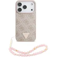 GUESS - Hardcase 4G with Strap Triangle Logo MagSafe (GUHMP17LP4TSDPPSP) - iPhone 17 Pro - Pink (Apple iPhone 17 Pro), Coque pour téléphone portable, Pink