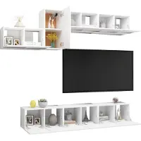 vidaXL Ensemble d'armoires TV 7 pièces blanc bois composite