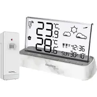 Technoline WS 6782 Station météo sans fil | base de la station en optique marbre | écran transparent