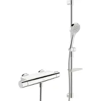 Hansa HANSAOPTIMA Mitigeur de douche, thermostatique, avec garniture de barre de douche, chromé