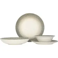 Bonna Set de vaisselle (Medium) - Sway - 24 pièces - 6 personnes - Porcelaine