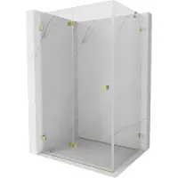 Mexen Lunar-F cabine de douche pliante gauche 90 x 80 cm, transparent, or - 836-090-080-50-00-L