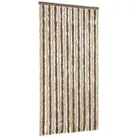 vidaXL Rideau anti-mouches brun foncé et beige 90x200 cm chenille