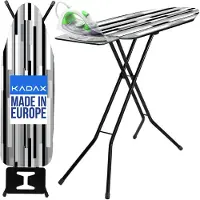 Kadax Planche à repasser "Tasjo", avec pieds antidérapants, table pour fer à repasser à vapeur, blanc/noir, 120 cm