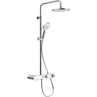 Duravit Shower Systems système de douche Shelf 1050 thermostat de douche, 2 consommateurs, chrome/blanc ultra-brillant, TH4380008005