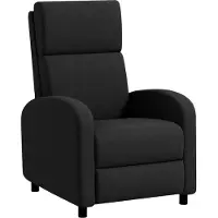 HOMCOM Fauteuil relax fauteuil de relaxation inclinable salon avec dossier réglable jusqu'à 160° manuellement, repose-pieds intégré pour salon chambre bureau home cinéma, charge 120 kg, noir