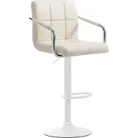 CLP Tabouret de bar Lucy V2 réglable en hauteur et pivotant,blanc crème