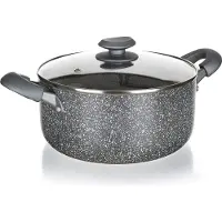 Banquet Marmite avec surface antiadhésive GRANITE PR 20 x 9,5 cm, avec couvercle en verre