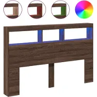 vidaXL Tête de lit LED avec étagère, aspect chêne brun 160x17x102 cm
