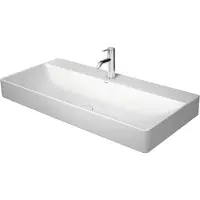 Duravit DuraSquare lavabo sans trop-plein 1 trou de robinetterie 100x47cm avec valve d'évacuation et cache en céramique blanc 2353100041