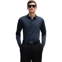 BOSS Polo à manches longues en coton interlock avec logo