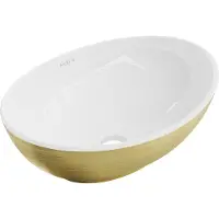 Mexen Elza lavabo pour plan de travail 40 x 33 cm, décor blanc/or (21014017)