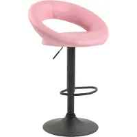 CLP Chaise de bar Olinda - similicuir, structure noire - rose
