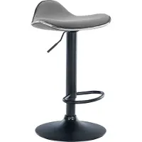 CLP Tabouret de bar Shanghai, en tissu, pivotant et réglable en hauteur, gris clair, piètement noir