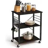 Goliving Chariot de cuisine - Armoire de cuisine - Étagère de cuisine - Chariot de service - Organisateur de cuisine - Moderne - 60 x 40 x 89 cm - Noir