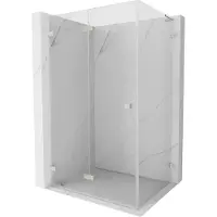 Mexen Lunar-F L cabine de douche pliante gauche 85 x 80 cm, transparent, nickel brossé - 836L-085-080-97-00-L