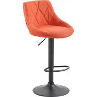 CLP Tabouret de bar Lazio en tissu, réglable en hauteur et pivotant à 360°, structure orange, couleur noire