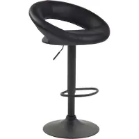 CLP Tabouret de bar Olinda - similicuir, structure noire - noir