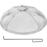Vevor Pare-étincelles pour Brasero Extérieur Rond 508 mm Couvercle Grille de Protection Contre Étincelles de Feu en Acier Inox Écran Pare-feu Ouverture Facile avec Accessoires pour Foyer