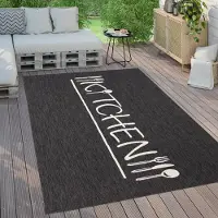 Paco Home Tapis d'extérieur résistant aux intempéries Balcon Cuisine Motif moderne Avec inscription Dimensions 80 x 150 cm