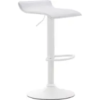 CLP Tabouret de bar Dyn V2, revêtement en similicuir, réglable en hauteur et pivotant | Couleur : blanc. Structure : blanc