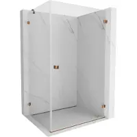 Mexen Lunar-B cabine de douche pivotante droite 85 x 80 cm, transparent, or rose - 832-085-080-60-00-P
