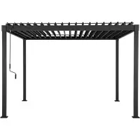 Mirador Pergola 80 Solid 3x4 m Acier Anthracite Toit à lamelles réglable