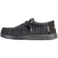 HeyDude pour homme. HD41898 Chaussures Wally Stretch Sox noir (43), Tissu, Plat, Lacets, Casuel