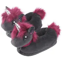 Corimori Chaussons Unicorn de - Chaussons Adulte Ruby La Licorne Punk - one size - pour Femme - noir - Taille taille unique