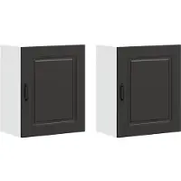 vidaXL Armoires suspendues de cuisine 2 pièces Kalmar Noir Bois composite