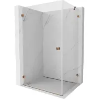 Mexen Cabine de douche Lunar-B pivotante gauche 100 x 90 cm, transparent, or rose - 832-100-090-60-00-L